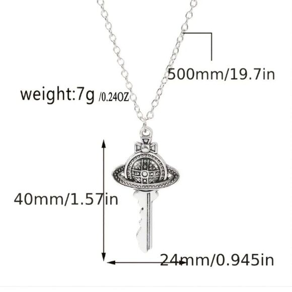 Necklace retro planet universe key new e17 - Picture 2 of 3